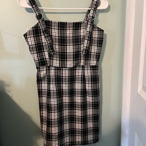 Forever 21 Black and White Plaid Mini Dress